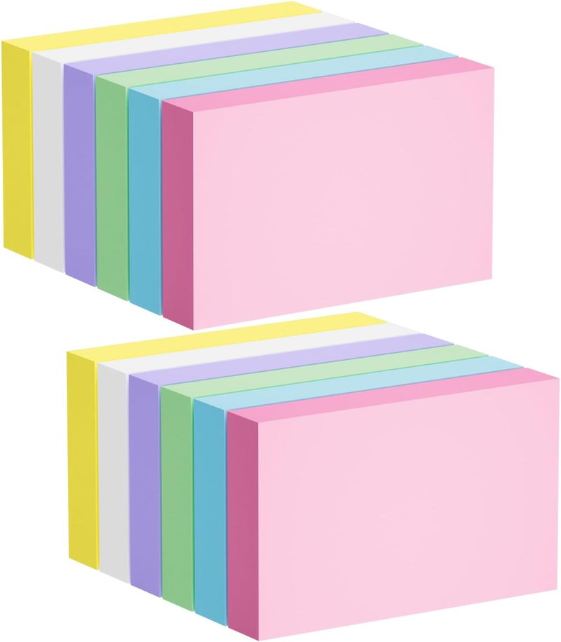 AIFLYAN 600 PCS 3x5 Index Cards Blank Study Flashcards 3 x 5 Colored Index Cards Bulk, Colorful Study Cards Blank Flash Cards Blank 3 by 5 Index Card Cue Notecards Receipt Note Card for School Office Home - Image 1
